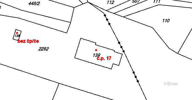 Buda 17, Horka II na parcele st. 139 v KÚ Horka nad Sázavou, Katastrální mapa