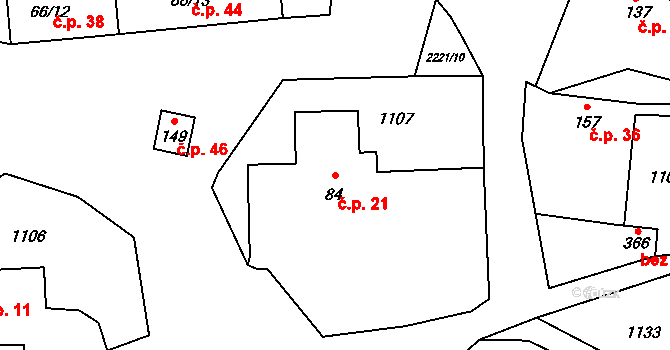Onšovec 21, Horka II na parcele st. 84 v KÚ Horka nad Sázavou, Katastrální mapa