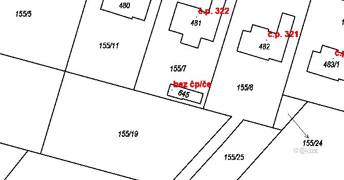 Čimelice 121695981 na parcele st. 645 v KÚ Čimelice, Katastrální mapa