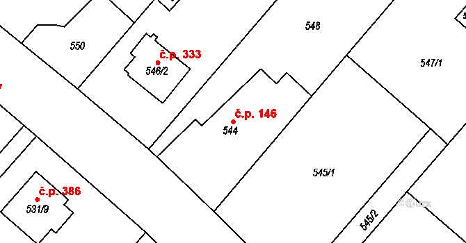 Krmelín 146 na parcele st. 544 v KÚ Krmelín, Katastrální mapa