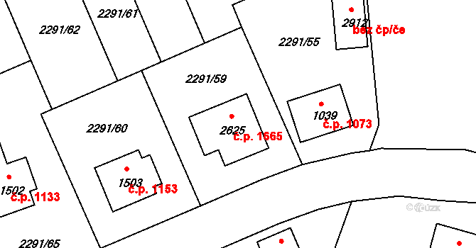 Vlašim 1665 na parcele st. 2625 v KÚ Vlašim, Katastrální mapa