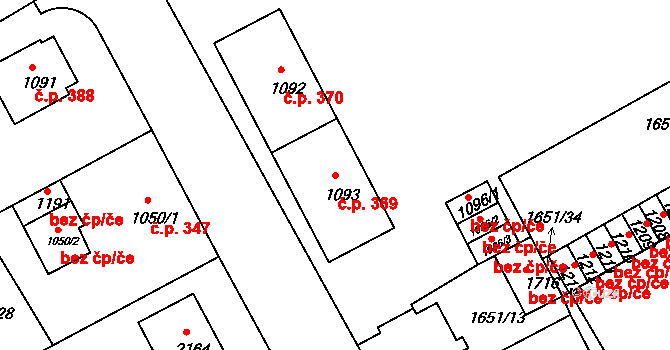 Malá Strana 369, Týn nad Vltavou na parcele st. 1093 v KÚ Týn nad Vltavou, Katastrální mapa