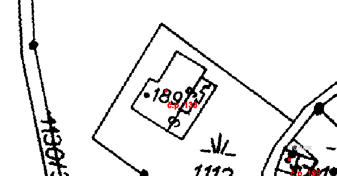 Říčky v Orlických horách 133 na parcele st. 189 v KÚ Říčky v Orlických horách, Katastrální mapa