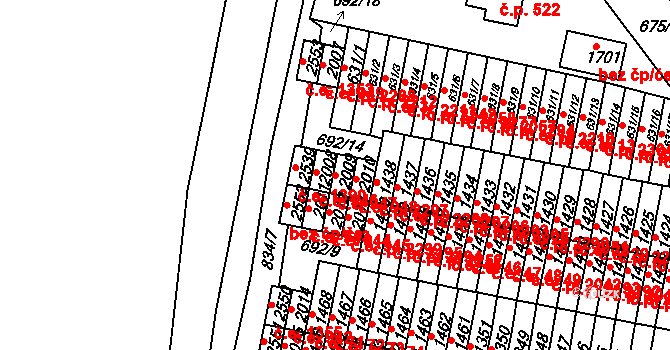 Sezimovo Ústí 947 na parcele st. 2009 v KÚ Sezimovo Ústí, Katastrální mapa