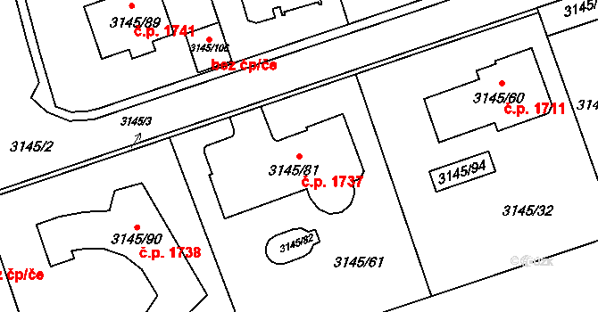 Kadaň 1737 na parcele st. 3145/81 v KÚ Kadaň, Katastrální mapa