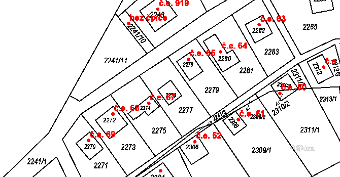 Káraný 66 na parcele st. 2276 v KÚ Káraný, Katastrální mapa