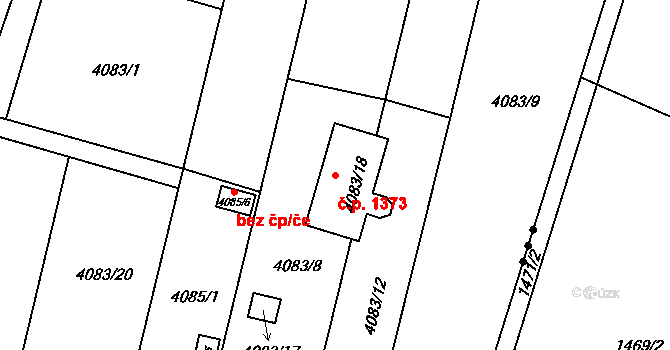Lutyně 1373, Orlová na parcele st. 4083/18 v KÚ Horní Lutyně, Katastrální mapa