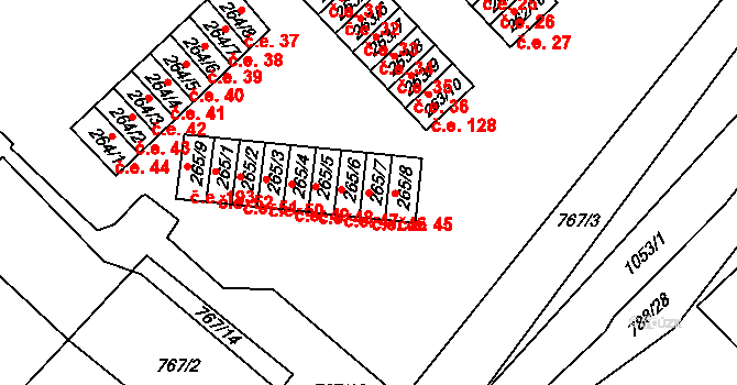 Janov 46, Litvínov na parcele st. 265/7 v KÚ Janov u Litvínova, Katastrální mapa