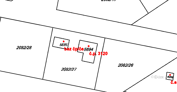 Dvůr Králové nad Labem 3120 na parcele st. 5694 v KÚ Dvůr Králové nad Labem, Katastrální mapa