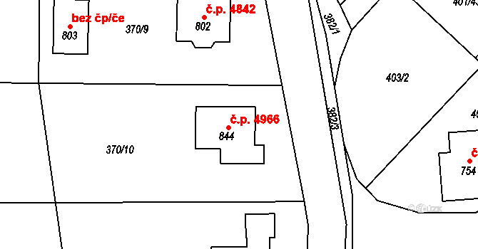 Kokonín 4966, Jablonec nad Nisou na parcele st. 844 v KÚ Kokonín, Katastrální mapa