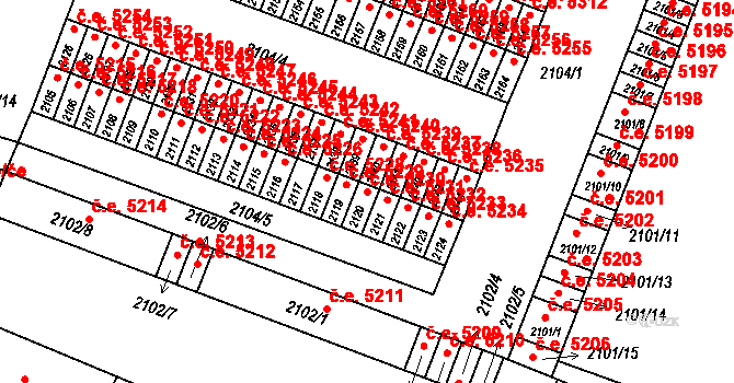 Kadaň 5230 na parcele st. 2120 v KÚ Kadaň, Katastrální mapa