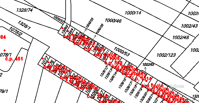 Brodek u Přerova 1008 na parcele st. 1328/10 v KÚ Brodek u Přerova, Katastrální mapa