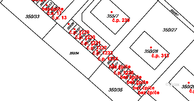 Dobšice 1234 na parcele st. 355/31 v KÚ Dobšice u Znojma, Katastrální mapa