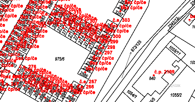 Havlíčkův Brod 298 na parcele st. 2581 v KÚ Havlíčkův Brod, Katastrální mapa
