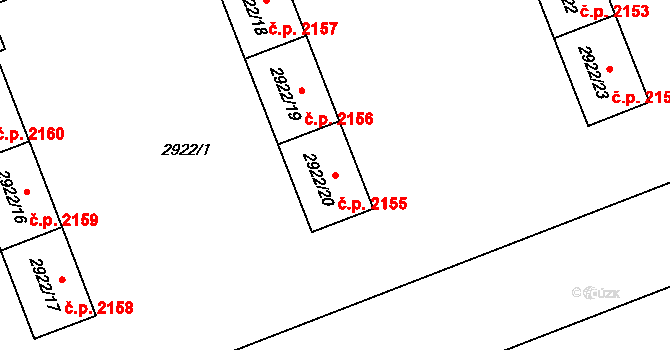 Moravská Ostrava 2155, Ostrava na parcele st. 2922/20 v KÚ Moravská Ostrava, Katastrální mapa