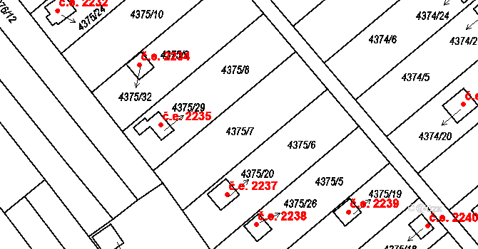 Louny 161 na parcele st. 4375/7 v KÚ Louny, Katastrální mapa