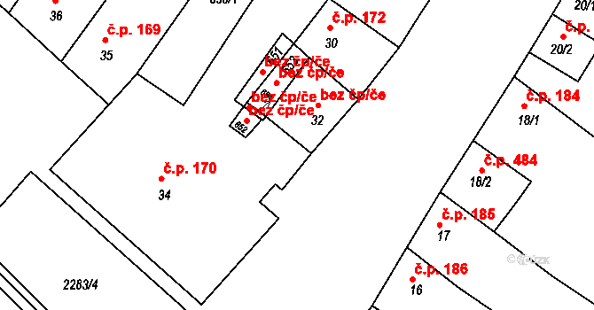 Křižanov 205 na parcele st. 33 v KÚ Křižanov, Katastrální mapa