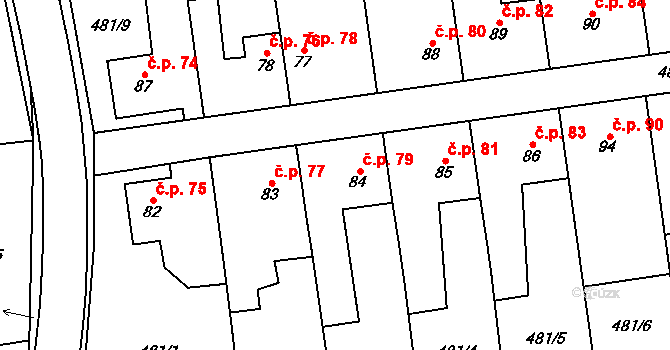 Štěpánov nad Svratkou 79 na parcele st. 84 v KÚ Štěpánov nad Svratkou, Katastrální mapa