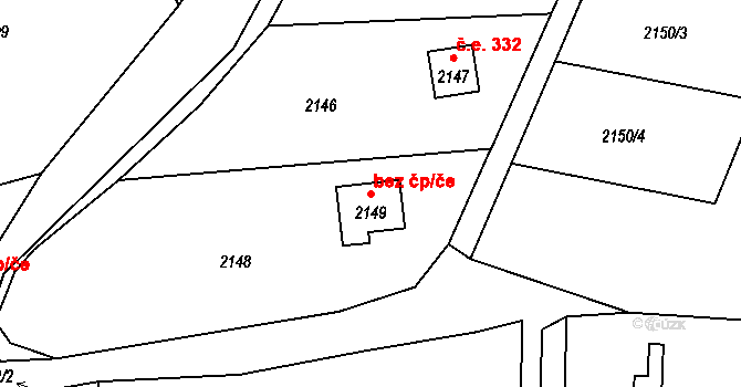 Ústí nad Labem 38810981 na parcele st. 2149 v KÚ Brná nad Labem, Katastrální mapa