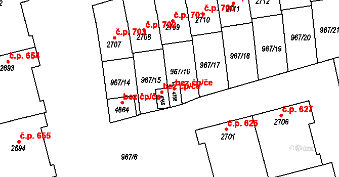 Klatovy 39188981 na parcele st. 4756 v KÚ Klatovy, Katastrální mapa