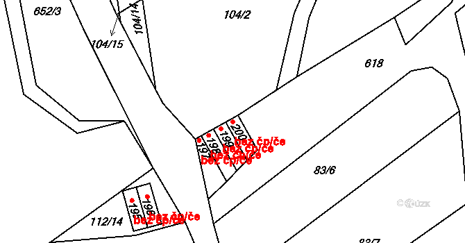Horní Bukovina 41577981 na parcele st. 200 v KÚ Horní Bukovina, Katastrální mapa
