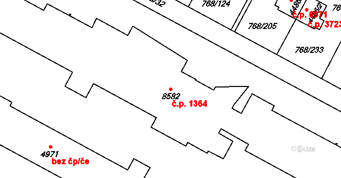 Zlín 1364 na parcele st. 8582 v KÚ Zlín, Katastrální mapa