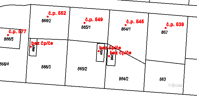 Kobeřice 43762981 na parcele st. 865/3 v KÚ Kobeřice ve Slezsku, Katastrální mapa