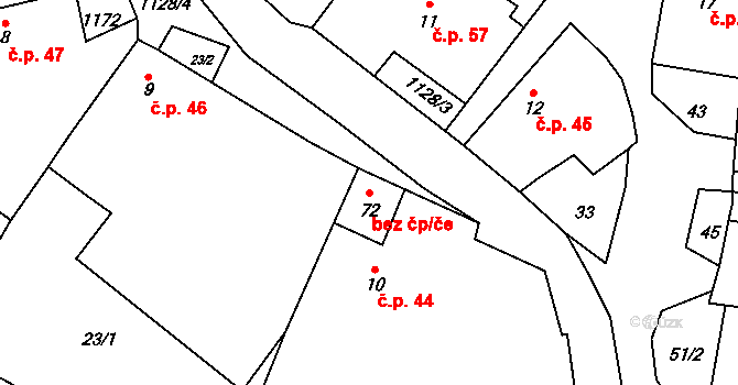 Nihošovice 47763981 na parcele st. 72 v KÚ Nihošovice, Katastrální mapa