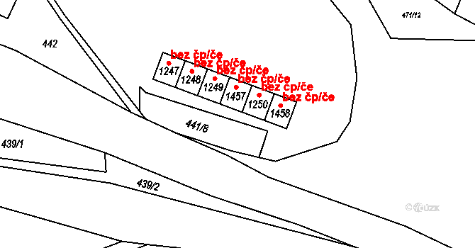 Valašská Bystřice 48822981 na parcele st. 1250 v KÚ Valašská Bystřice, Katastrální mapa