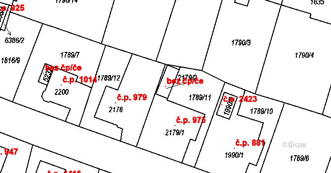 Cheb 49024981 na parcele st. 2179/2 v KÚ Cheb, Katastrální mapa