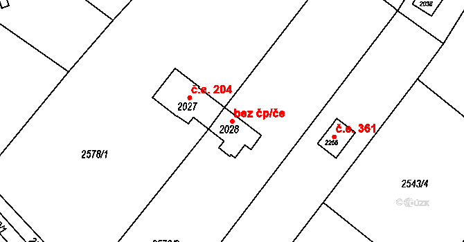 Česká Třebová 49658981 na parcele st. 2028 v KÚ Česká Třebová, Katastrální mapa