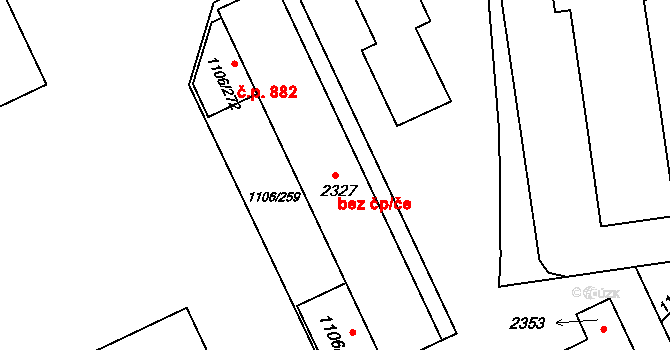 Chropyně 49852981 na parcele st. 2327 v KÚ Chropyně, Katastrální mapa