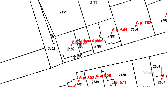 Bučovice 50105981 na parcele st. 2190/2 v KÚ Bučovice, Katastrální mapa