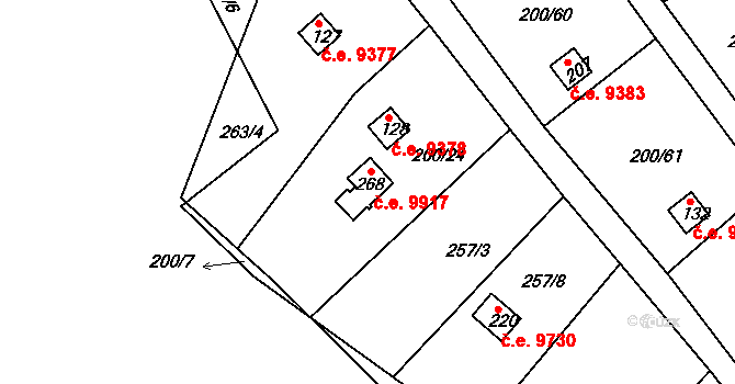 Děčín XXVIII-Folknáře 9917, Děčín na parcele st. 268 v KÚ Folknáře, Katastrální mapa
