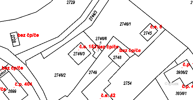 Žamberk 102723982 na parcele st. 2746/6 v KÚ Žamberk, Katastrální mapa