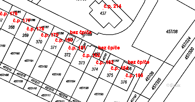 Kralupy nad Vltavou 105321982 na parcele st. 458 v KÚ Zeměchy u Kralup nad Vltavou, Katastrální mapa