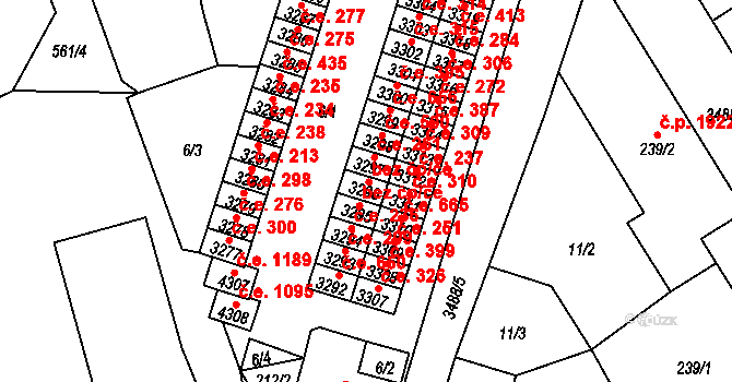 Aš 263 na parcele st. 3296 v KÚ Aš, Katastrální mapa