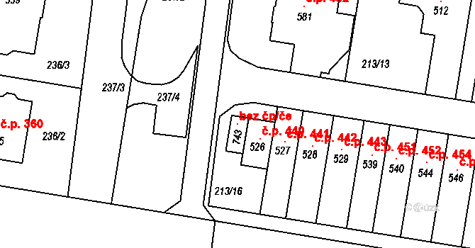 Prostějov 121301982 na parcele st. 743 v KÚ Čechovice u Prostějova, Katastrální mapa