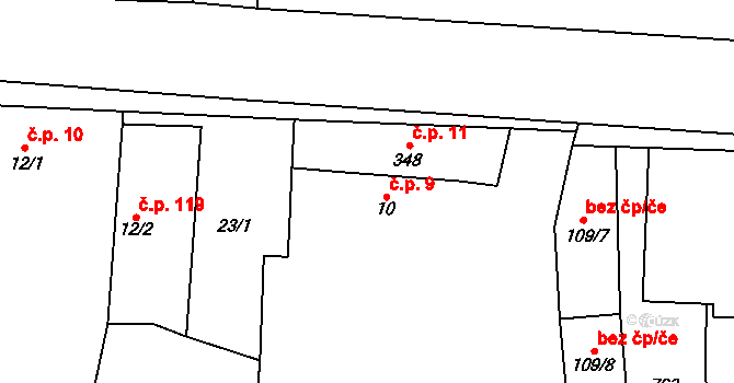 Dymokury 18078982 na parcele st. 10 v KÚ Dymokury, Katastrální mapa