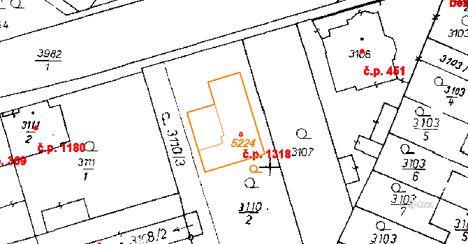 Poděbrady III 1318, Poděbrady na parcele st. 5224 v KÚ Poděbrady, Katastrální mapa