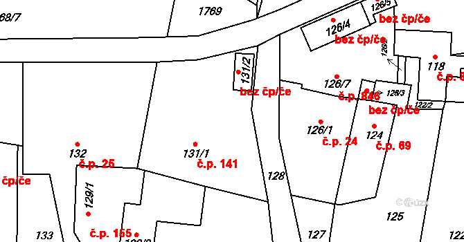 Suchdol nad Lužnicí 141 na parcele st. 131/1 v KÚ Suchdol nad Lužnicí, Katastrální mapa