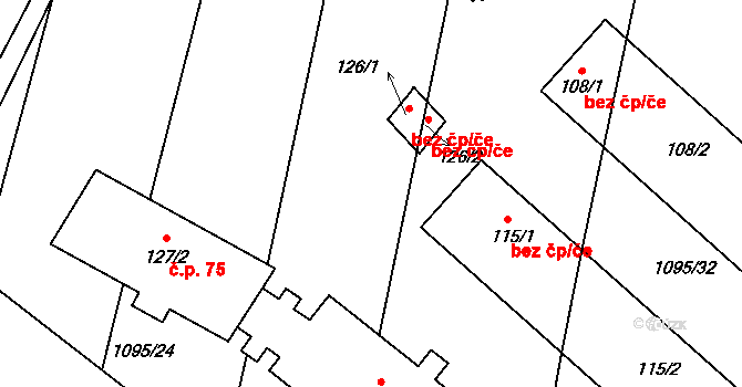 Kámen 38699982 na parcele st. 126/1 v KÚ Kámen u Habrů, Katastrální mapa