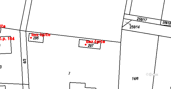 Mikulovice 40376982 na parcele st. 297 v KÚ Mikulovice u Pardubic, Katastrální mapa