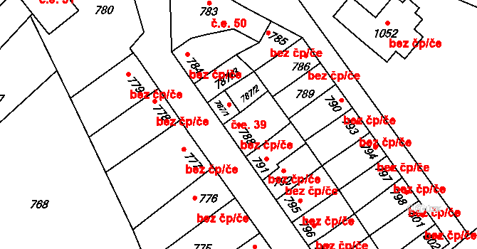 Mikulčice 44826982 na parcele st. 788 v KÚ Mikulčice, Katastrální mapa