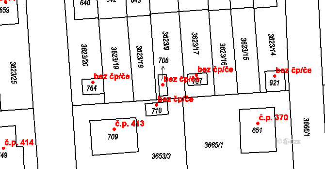 Kožlany 46533982 na parcele st. 708 v KÚ Kožlany, Katastrální mapa