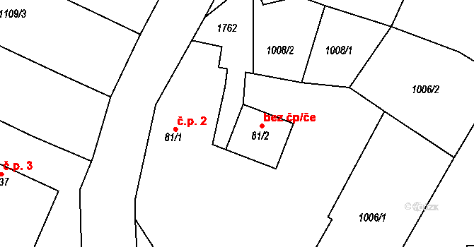 Kněžnice 47812982 na parcele st. 81/2 v KÚ Kněžnice, Katastrální mapa