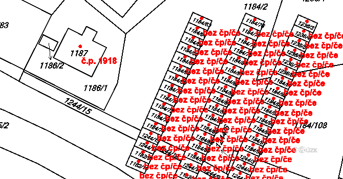 Praha 47980982 na parcele st. 1184/70 v KÚ Libeň, Katastrální mapa