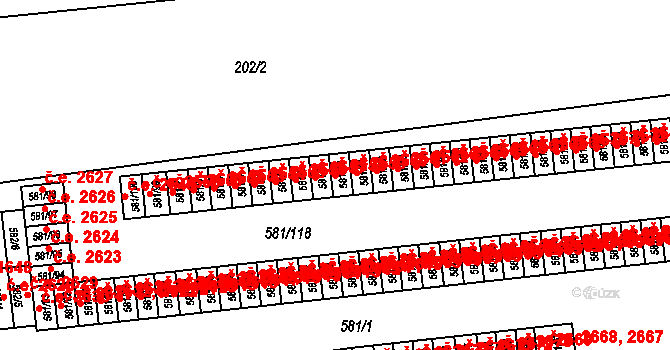 Bludovice 2559, Havířov na parcele st. 581/10 v KÚ Bludovice, Katastrální mapa