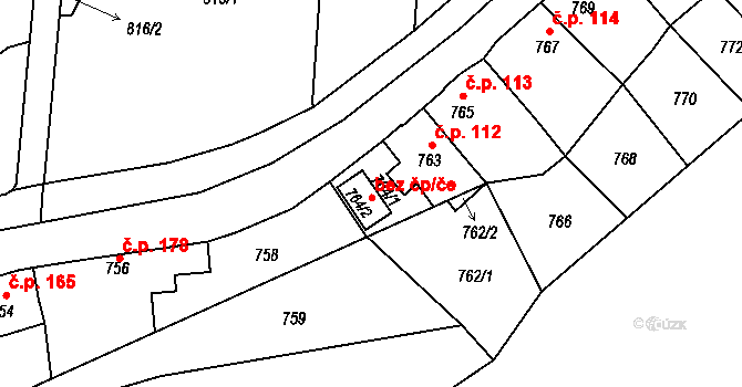 Klášterec nad Ohří 48998982 na parcele st. 764/2 v KÚ Miřetice u Klášterce nad Ohří, Katastrální mapa