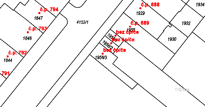 Roudnice nad Labem 49426982 na parcele st. 1956/3 v KÚ Roudnice nad Labem, Katastrální mapa